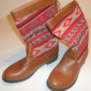 Women's RUE 21 etc! Aztec Mid Calf Boots sz M 7-8